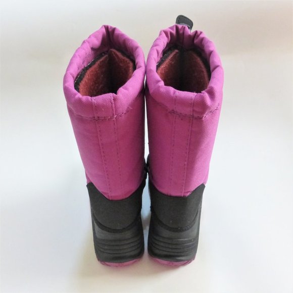 Girls 1 Kamik Fuschia Pink Black Pull On Winter Snow Boots - Picture 4 of 6
